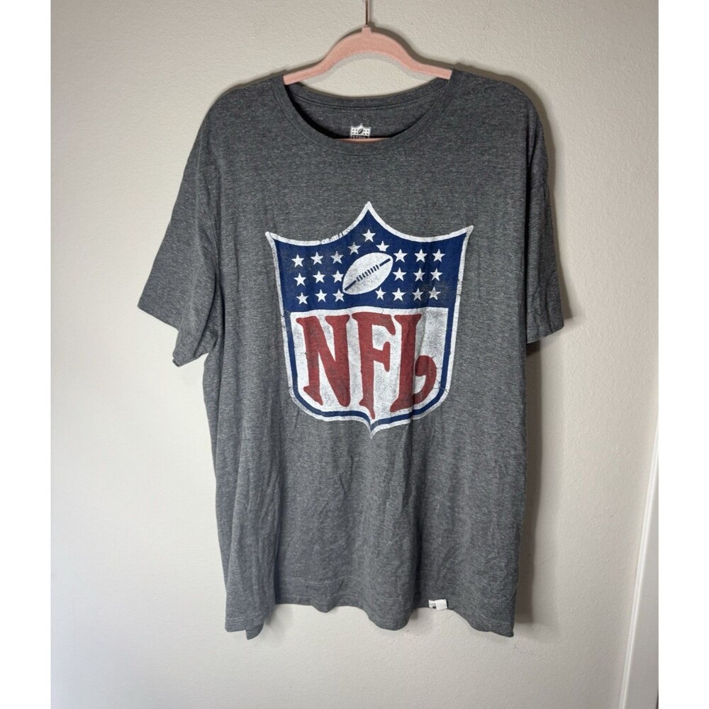NFL Team Apparel Men’s XXL Gray NFL Shield Logo Football T-Shirt